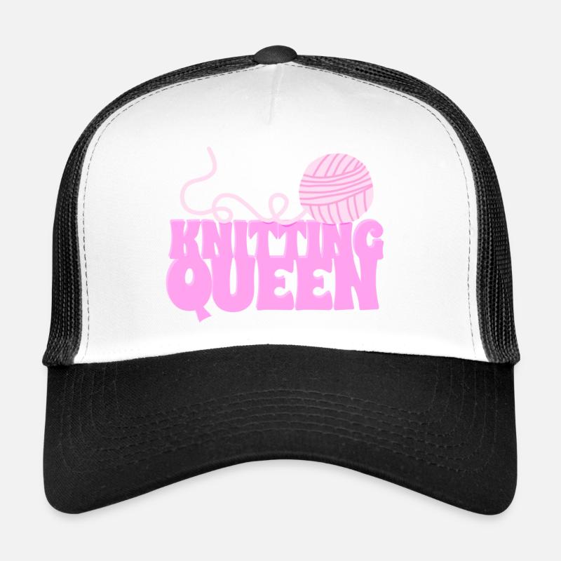 Die Königin des Strickens - Trucker Cap - Weiß/Schwarz