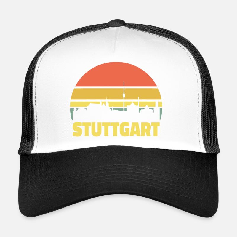 Stuttgart Skyline Silhouette rétro vintage Casquette trucker 