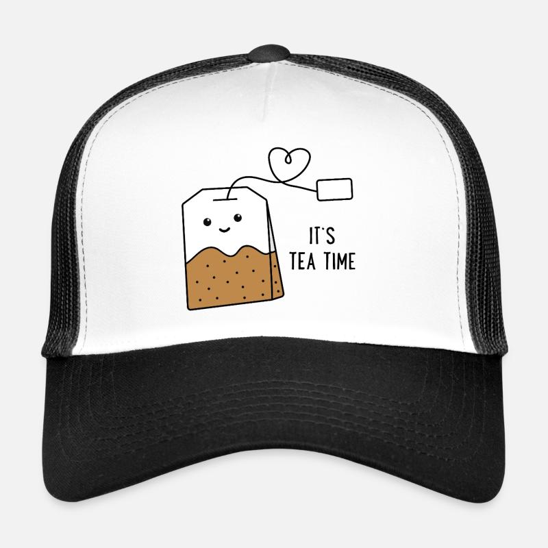 Tea Time - Trucker Cap - Weiß/Schwarz