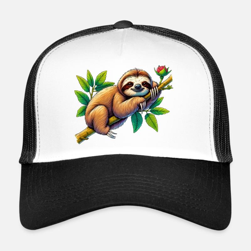 Faultier - Trucker Cap - Weiß/Schwarz