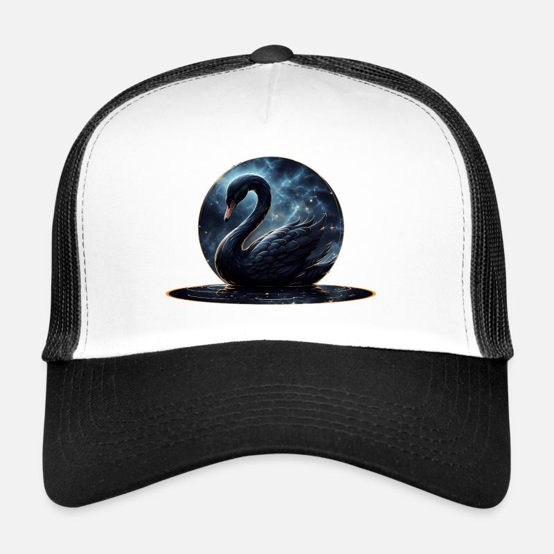 Galactic Grace: The Black Swan Trucker Cap