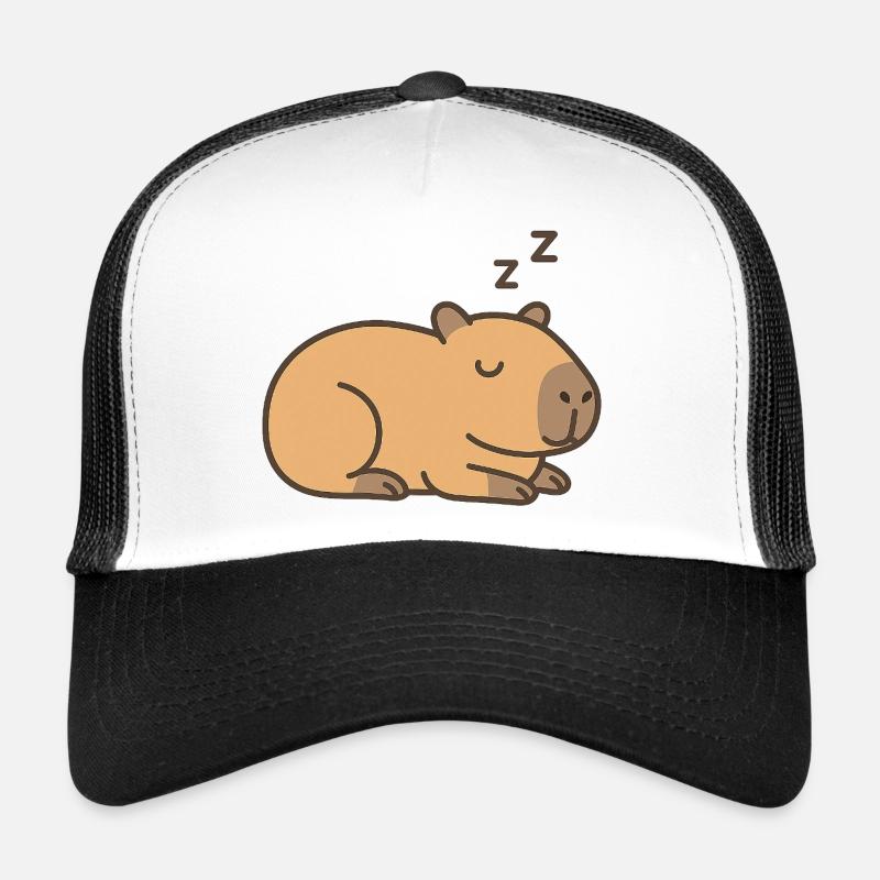 Schlafendes Wasserschwein - Trucker Cap - Weiß/Schwarz