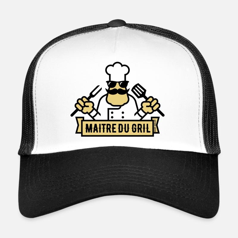Maître Du Gril (Grilling / Barbecue / BBQ / 2C) Trucker Cap