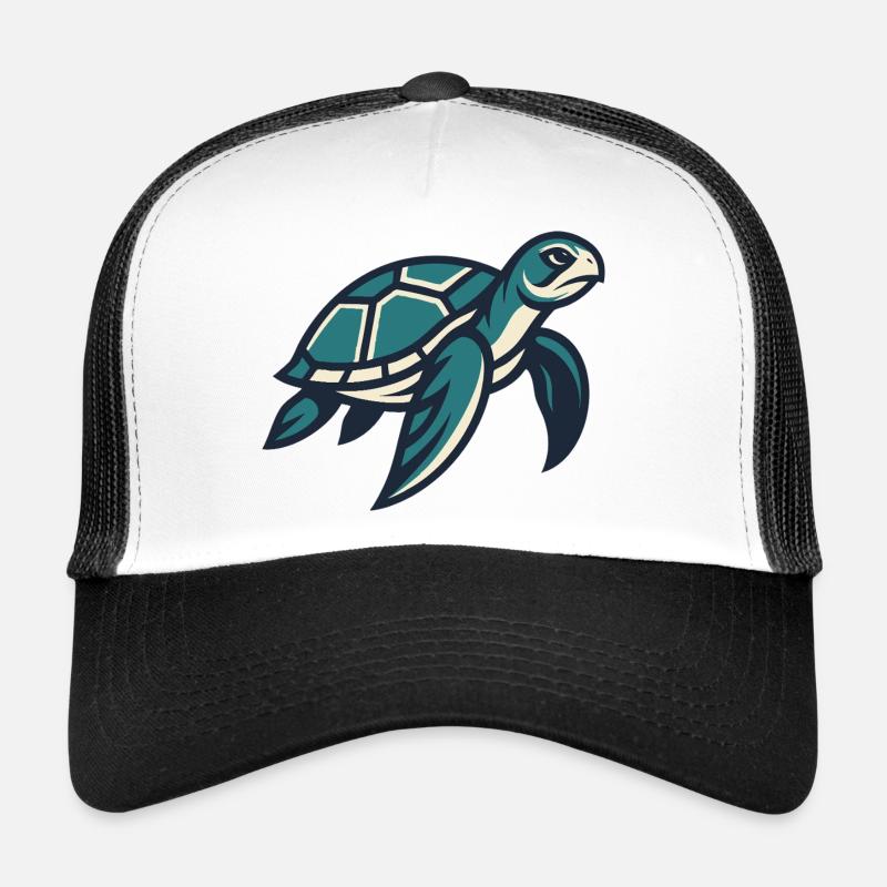 Traveler sea turtle - Trucker Cap - white/black