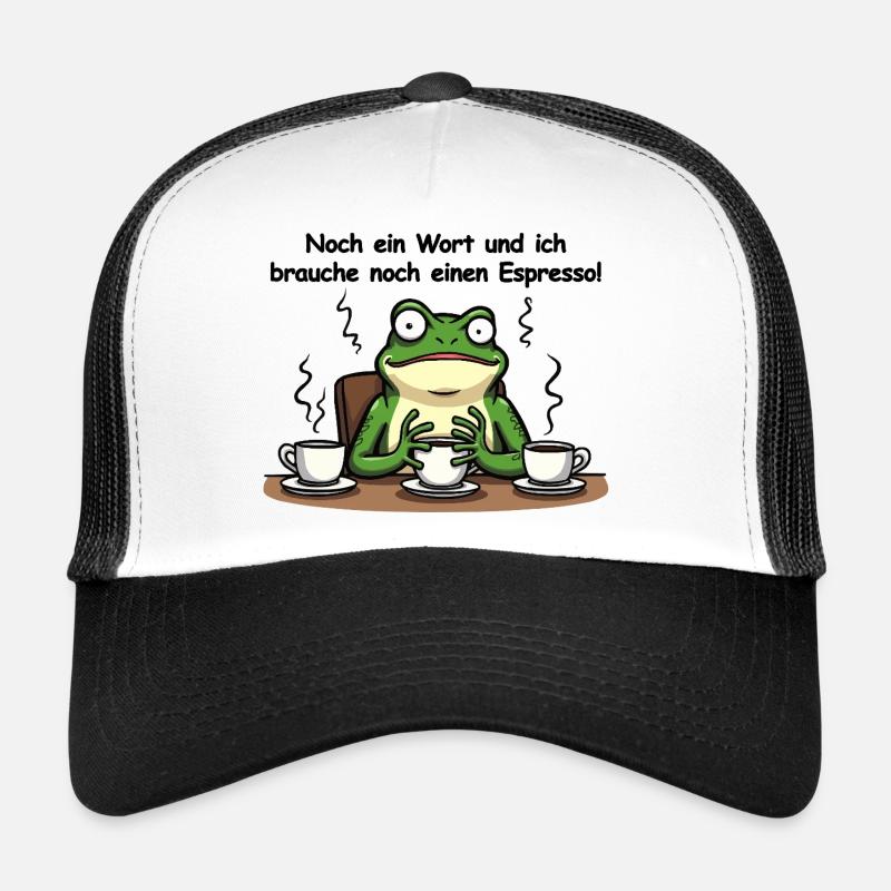 Espresso frog – Don't feel like having your first coffee - Trucker Cap - white/black