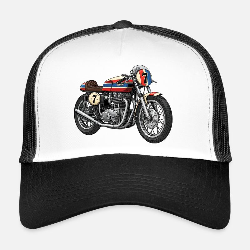 Old school motorcycle - Trucker Cap - Weiß/Schwarz