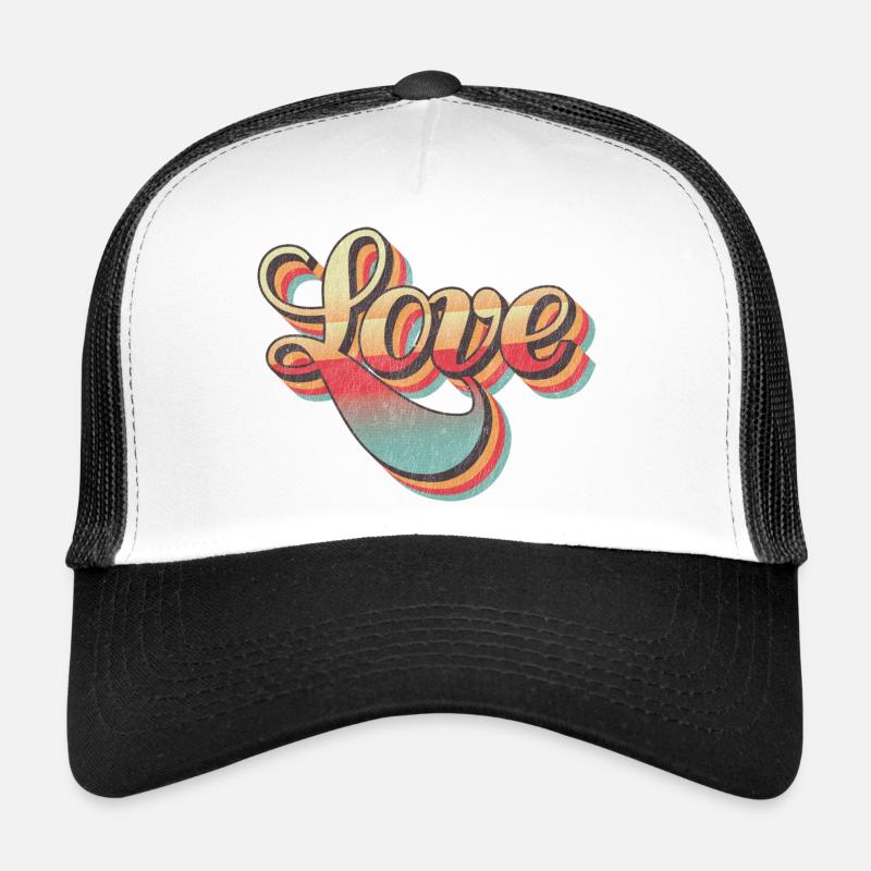 Retro Love Design - Trucker Cap - white/black