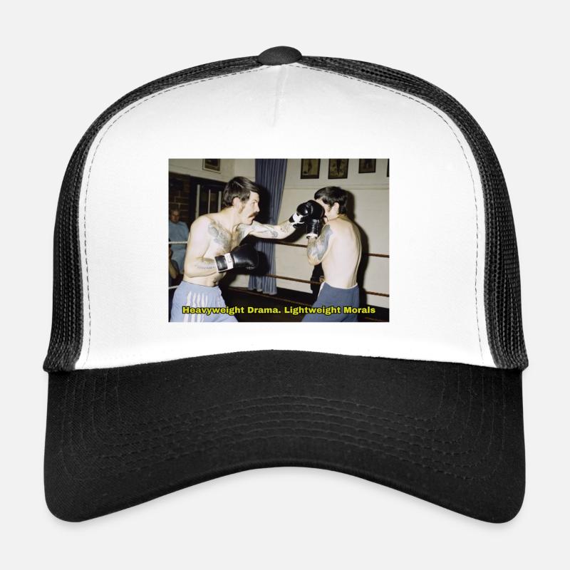 Boxkampf mit moralischer Botschaft - Trucker Cap - Weiß/Schwarz