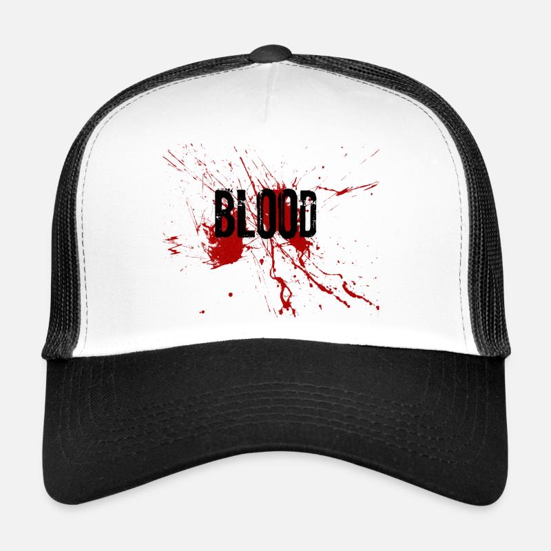 Blutiger Splatter Schriftzug - Trucker Cap - Weiß/Schwarz
