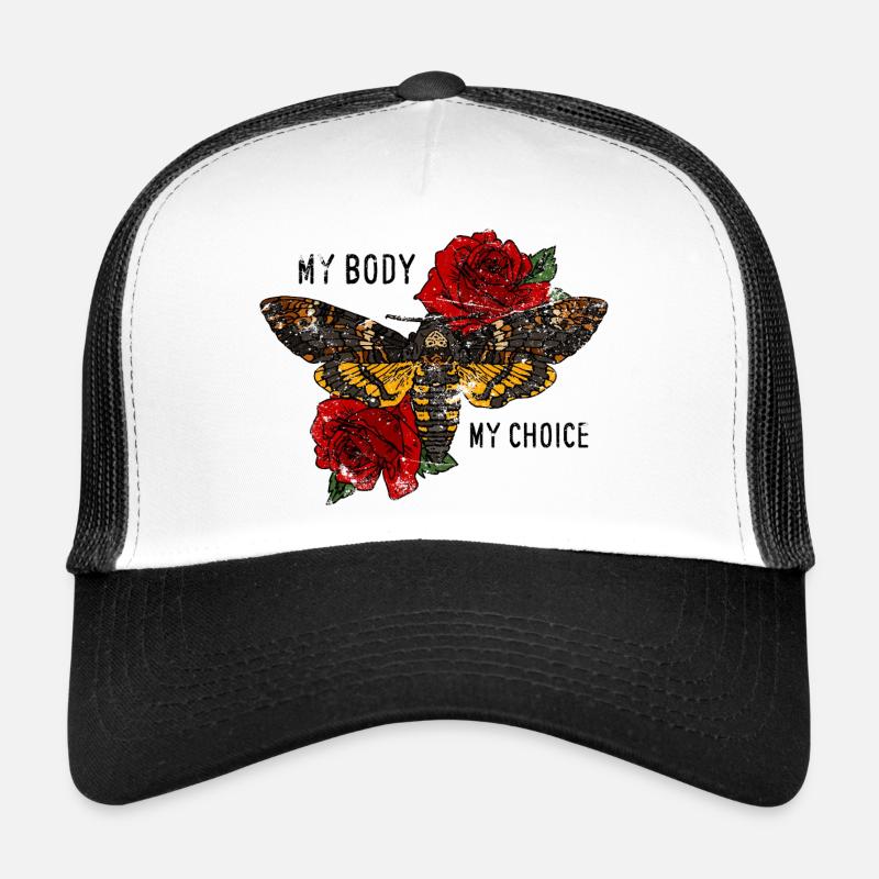 Tarentule papillon avec des roses Casquette trucker 