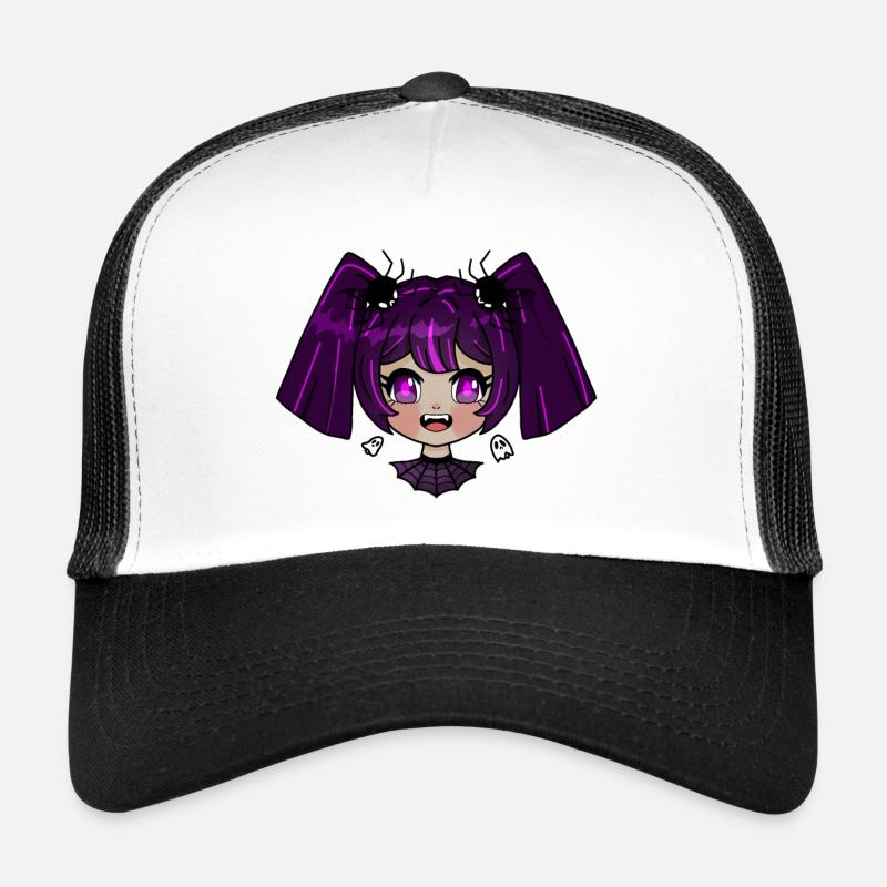 Chibi Vampir mit lila Zöpfen Trucker Cap