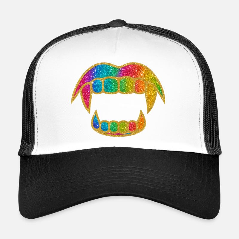 Regenbogen Glitzer Mund Trucker Cap