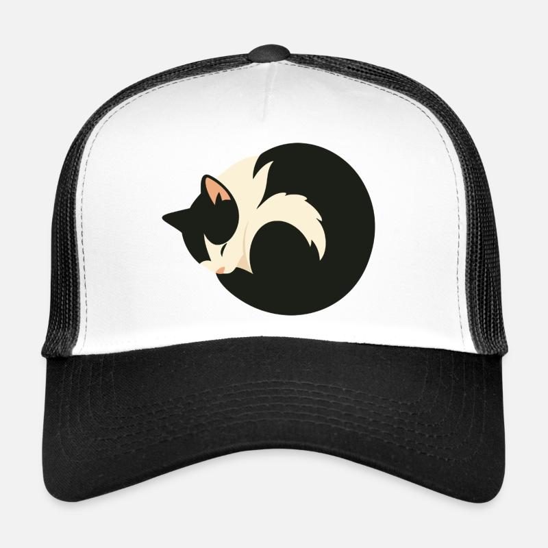 Cute Sleeping cat in minimalist style Trucker Cap
