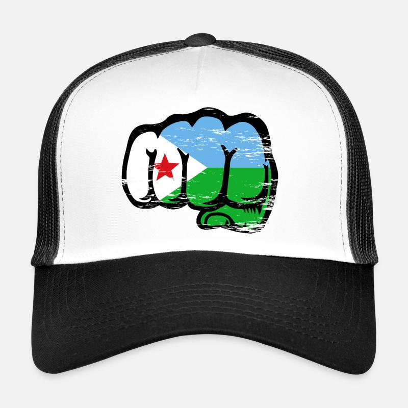 Dschibuti Flagge Faust Trucker Cap