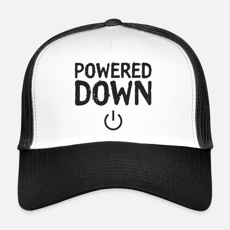 Powered Down Power Status Off Trucker Cap