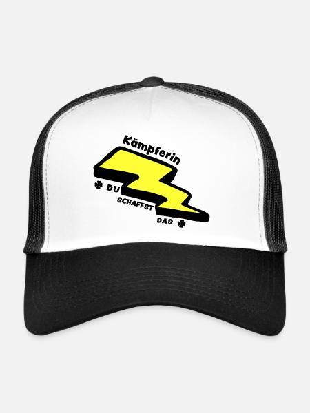 Lucky Charm : Fighter - Vous pouvez le faire ! - Casquette trucker  - blanc/noir - Devant