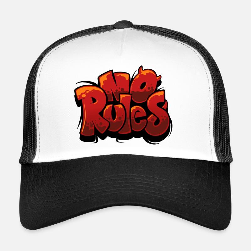 No rules Graffiti Rouge Urbain Casquette trucker 