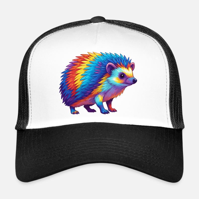 Buntes Igelregenbogen-Pop-Art-Aquarell Trucker Cap