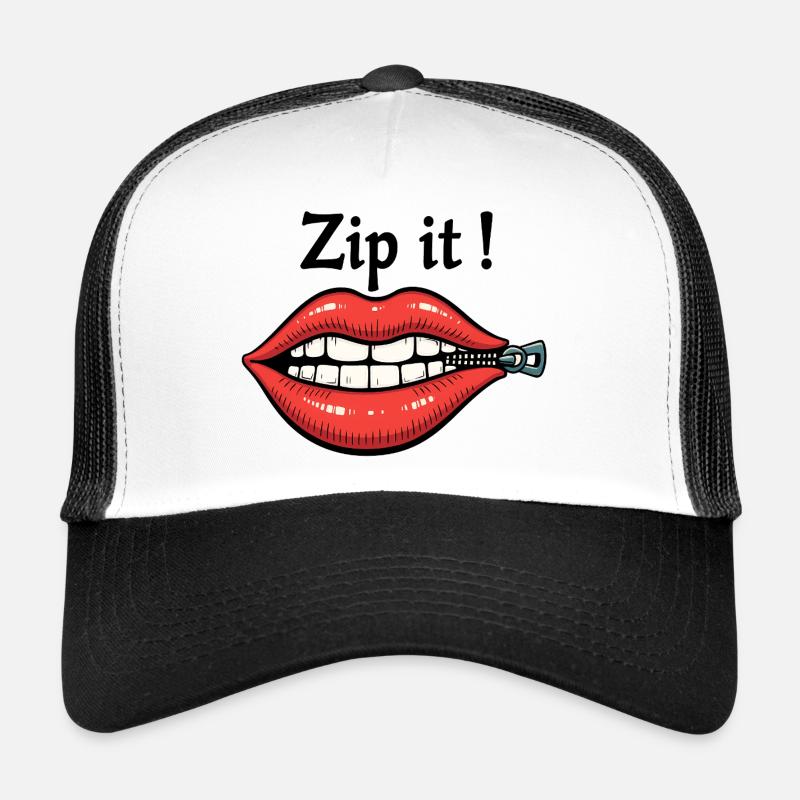Halt den Mund, Lippen - Trucker Cap - Weiß/Schwarz
