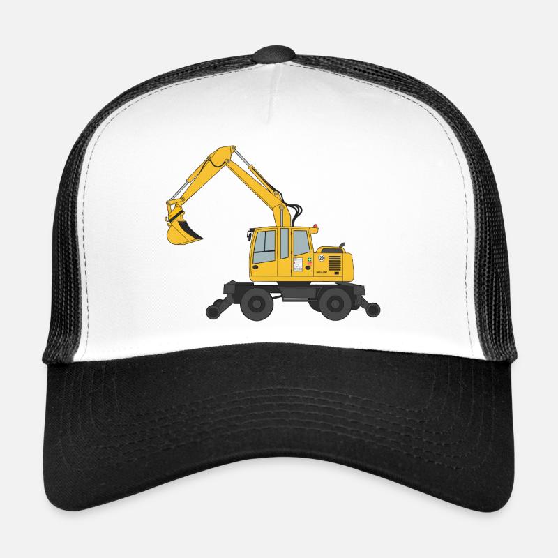 Zweiwegebagger Bagger Gleisbau - Trucker Cap - Weiß/Schwarz