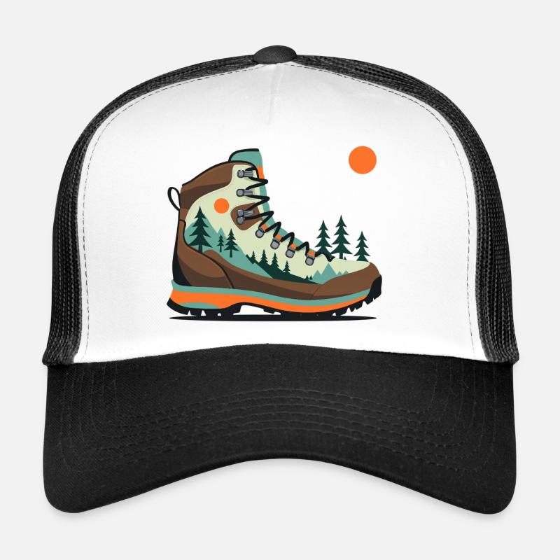 Motif paysager de chaussures de randonnée Casquette trucker 