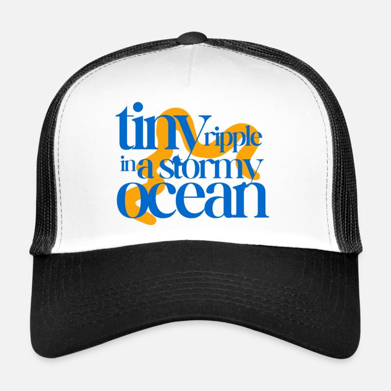 Tiny ripple in a stormy ocean (orange background) Trucker Cap