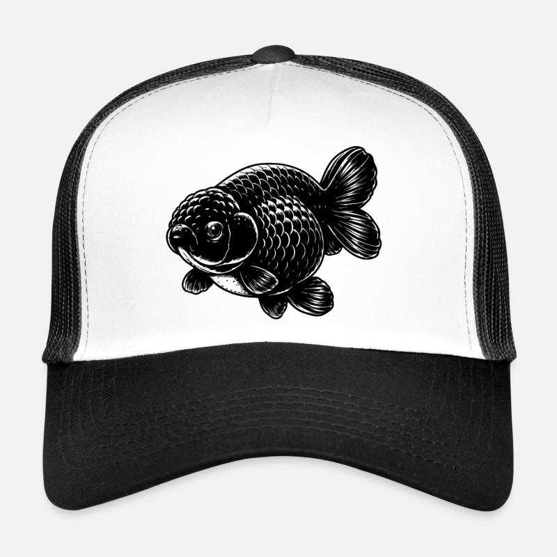 Poisson rouge ranchu noir de haute qualité Casquette trucker 
