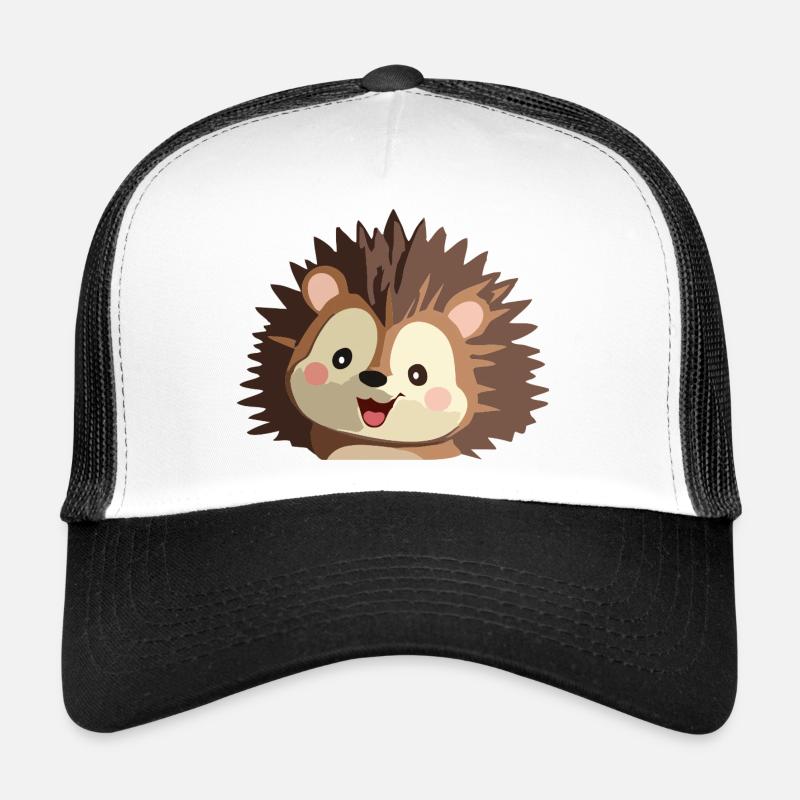 Cuddly hedgehog graphic - Trucker Cap - white/black