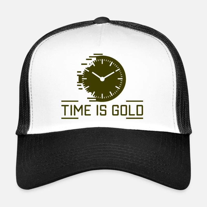 Le temps est une horloge en or Casquette trucker 