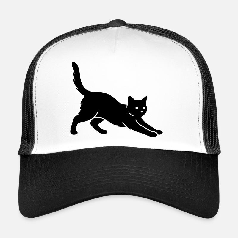 Katze - Trucker Cap - Weiß/Schwarz