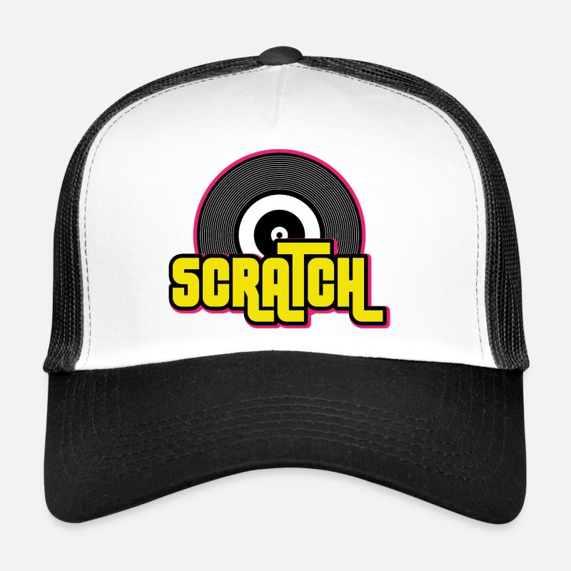 Graphique de disque vinyle Scratch DJ Casquette trucker 