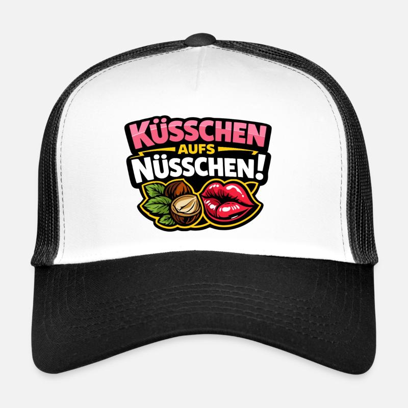 Bisous sur la noix – Baiser espiègle en disant Casquette trucker 