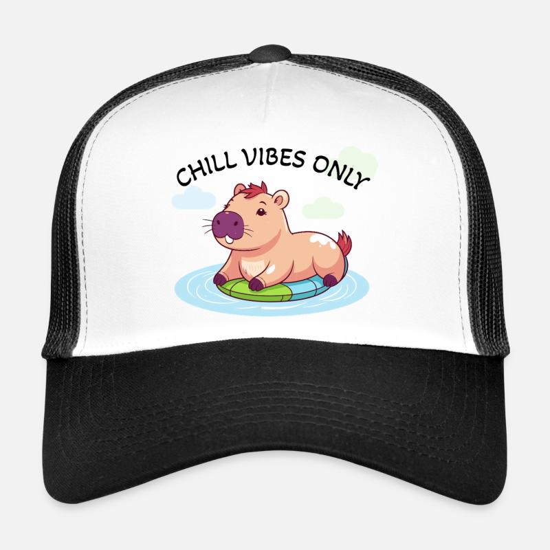 Cute Capybara - Water Glow on Surfboard Trucker Cap