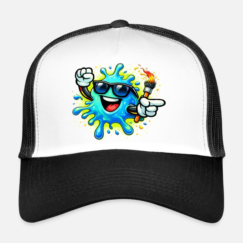 Éclaboussure de peinture joyeuse avec lunettes de soleil Casquette trucker 
