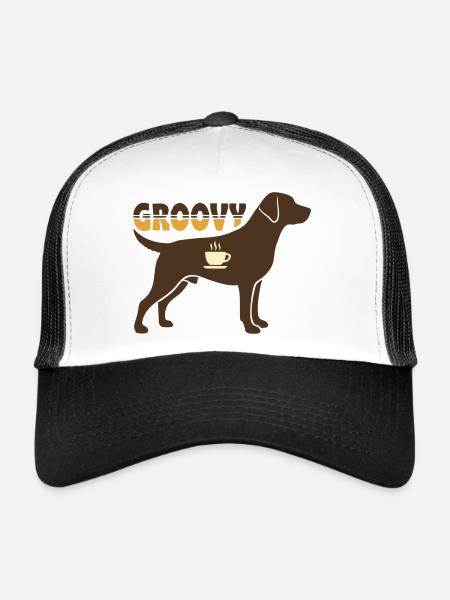 Groovy Dog Retriever Retro - Trucker Cap - white/black - Front
