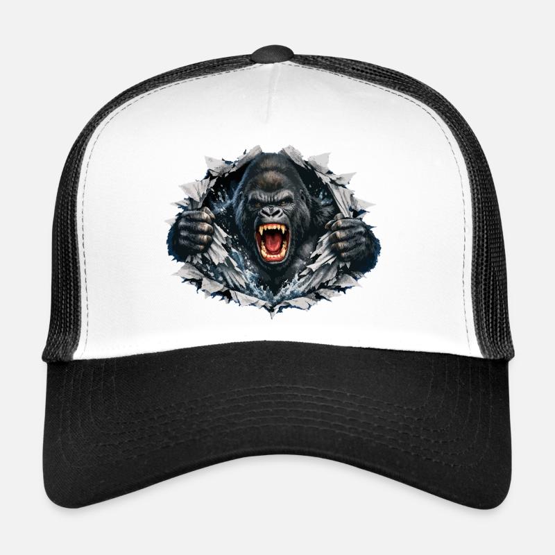 Gorilla Breaks Through: Roaring Power Trucker Cap