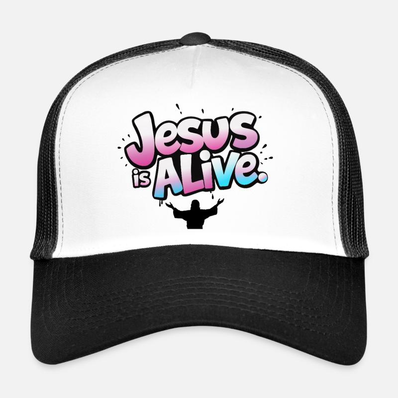 Jésus est vivant : design chrétien de résurrection Casquette trucker 