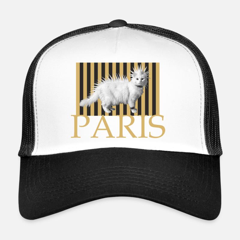Paris Punk Katze Langhaar Trucker Cap