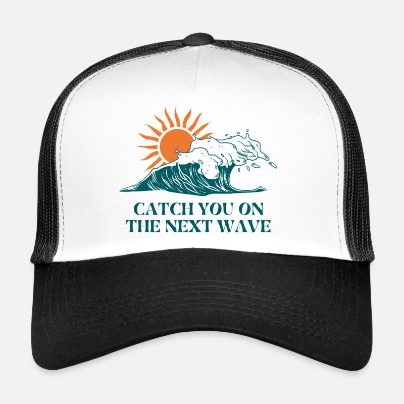 Next Wave Solar Surf Slogan - Trucker Cap - Weiß/Schwarz