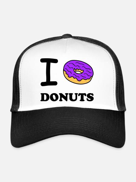 i love donuts - Trucker Cap - white/black - Front