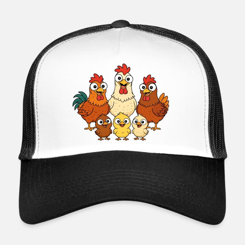 Poules, coqs et poussins Casquette trucker 
