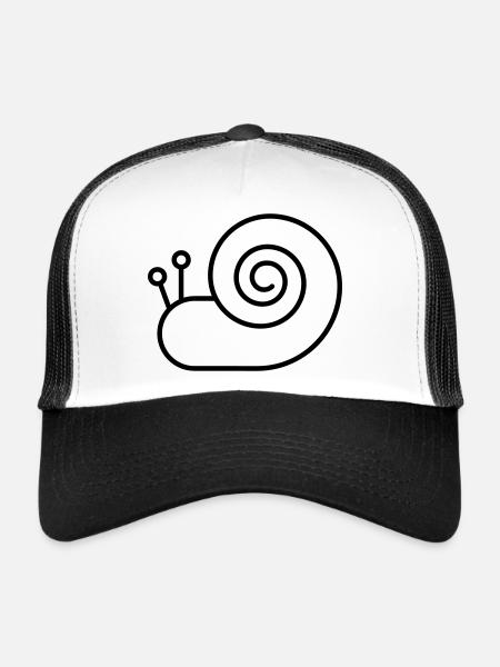 Petit Escargot - Symbole - Casquette trucker  - blanc/noir - Devant