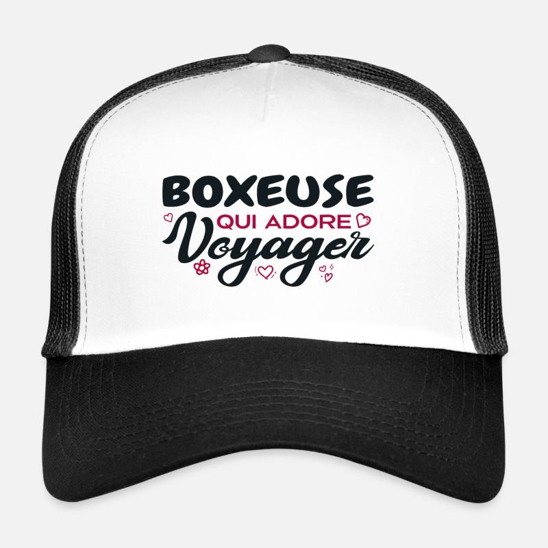 Boxeuse globe-trotteuse passionnée de voyages Casquette trucker 