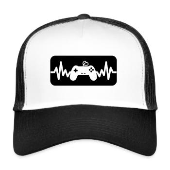 I like console,geek,gamer,gaming - Trucker Cap - white/black - Front
