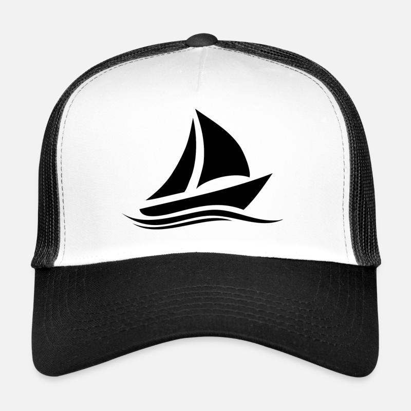 Segelboot - Trucker Cap - Weiß/Schwarz