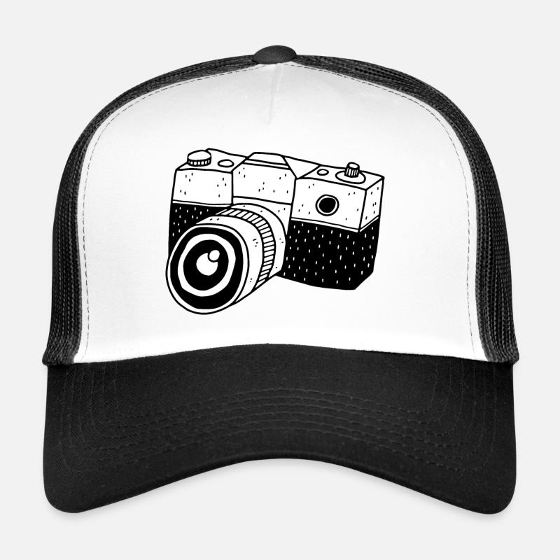 Kamera Illustration - Trucker Cap - Weiß/Schwarz