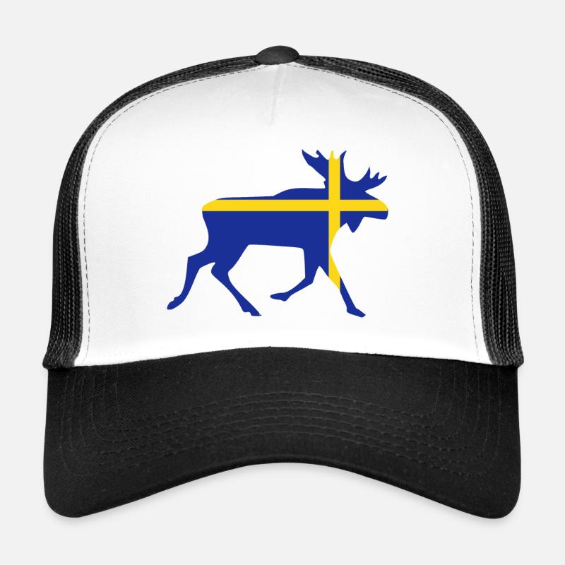 Schweden Elch - Trucker Cap - Weiß/Schwarz