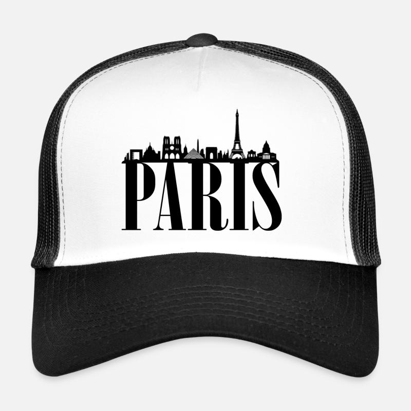 Paris - Casquette trucker  - blanc/noir