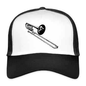 Posaune - Trucker Cap - Weiß/Schwarz - Vorne