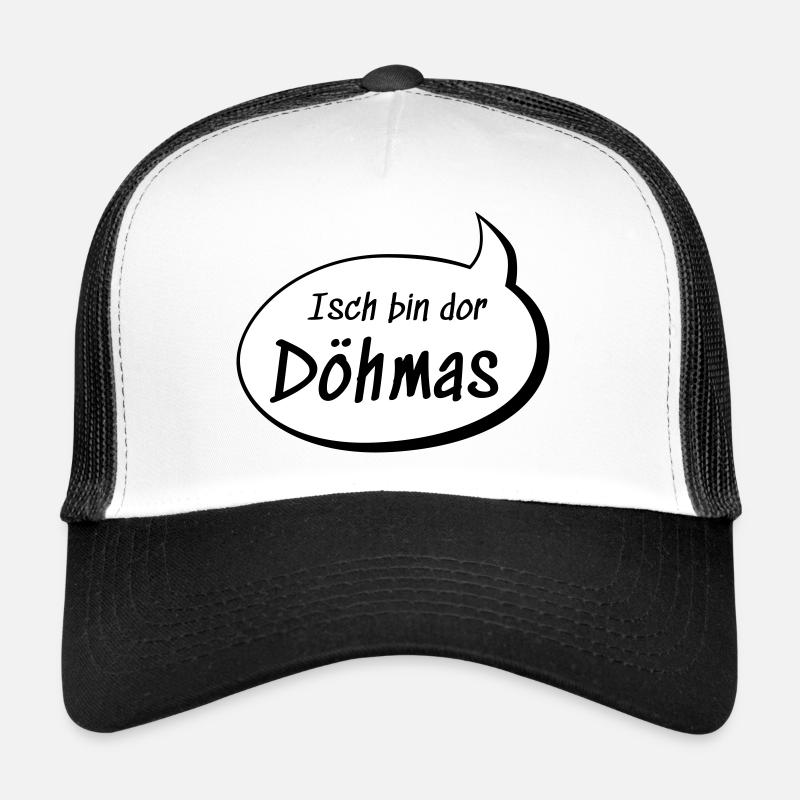 Isch bin dor Döhmas Thomas auf sächsisch lustig - Trucker Cap - Weiß/Schwarz